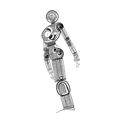 a humanoid robot tattoo design idea
