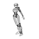 a humanoid robot tattoo design idea