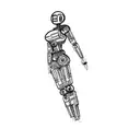 a humanoid robot tattoo design idea