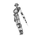 a humanoid robot tattoo design idea