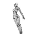 a humanoid robot tattoo design idea