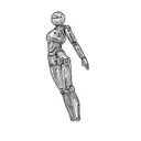 a humanoid robot tattoo design idea