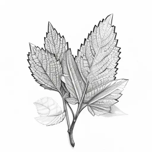 mint leaf tattoo design idea