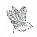 mint leaf tattoo design idea