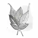 mint leaf tattoo design idea