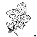 mint leaves tattoo design idea