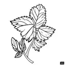 mint leaves tattoo design idea