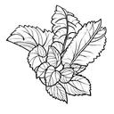 mint leaves tattoo design idea