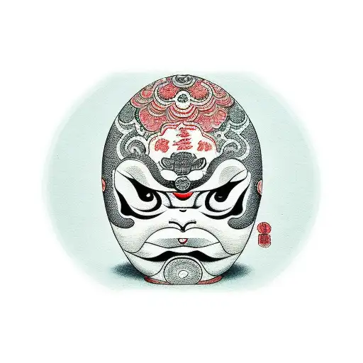 Japanese Daruma Doll Vector for Tattoo and Print. Stock Vector -  Illustration of beautiful, luck: 162353652