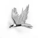 flying magpie tattoo design idea