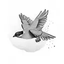 flying magpie tattoo design idea