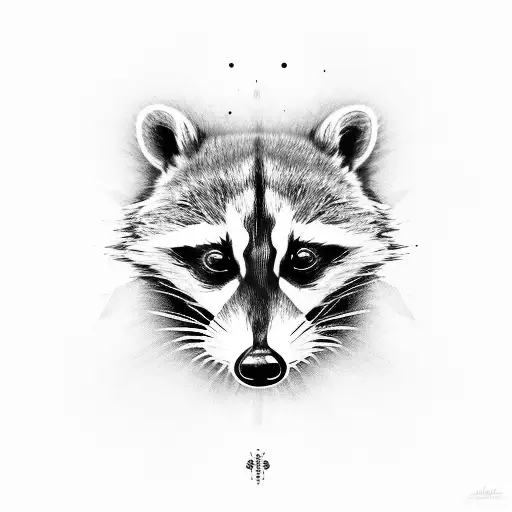 raccoon cubon tattoo design idea