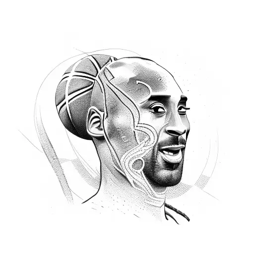 Kobe Bryant's silhouette with a snake tattoo design idea
