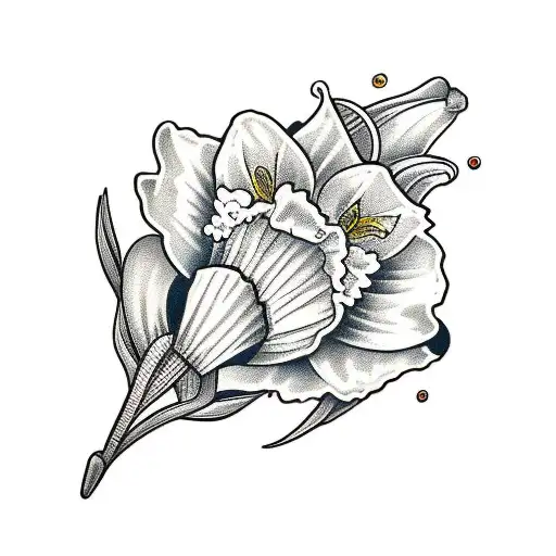 daffodil gramophone  tattoo design idea