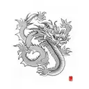 Dragon with banana tattoo design idea