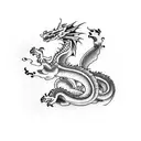 Dragon with banana tattoo design idea
