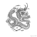 Dragon with banana tattoo design idea