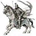 genghis khan archer shooting an arrow tattoo design idea