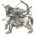 genghis khan archer shooting an arrow tattoo design idea
