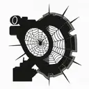 Spiderweb sniper scope focus lines tattoo design idea