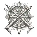 Three arrows crossed, wishbone tattoo design idea