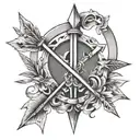 Three arrows crossed, wishbone tattoo design idea