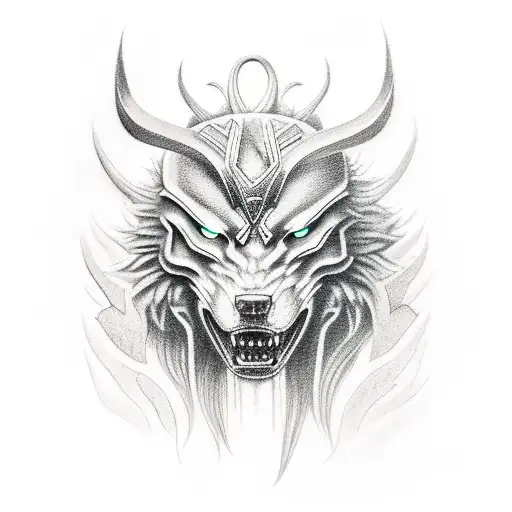 ragnarok , fenrir tattoo design idea