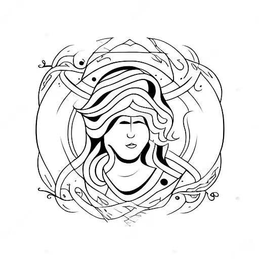 mom and daughter symbol tattoo design idea