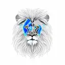 lion with blue eyes tattoo design idea