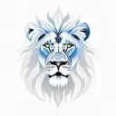 lion with blue eyes tattoo design idea