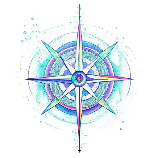 water element, intuitive, cancer, compass tattoo design idea