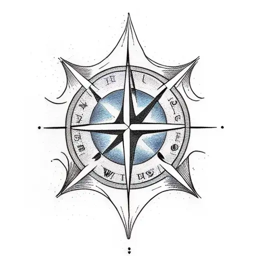 water element, intuitive, cancer, compass tattoo design idea