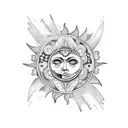 Sun and Moon tattoo design idea