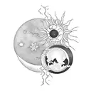 Sun and Moon tattoo design idea