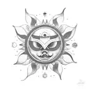 Sun and Moon tattoo design idea