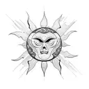 Sun and Moon tattoo design idea