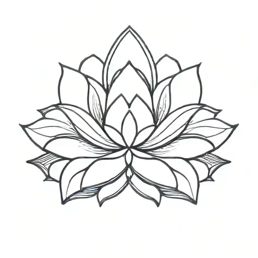 broad leaf lotus, abstract tattoo design idea