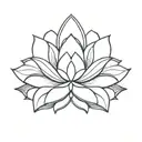 broad leaf lotus, abstract tattoo design idea