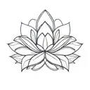 broad leaf lotus, abstract tattoo design idea