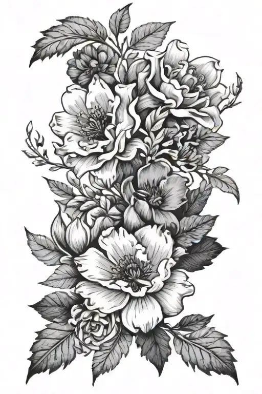 Scottish florals tattoo design idea