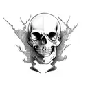 freedom skull masculine animal tattoo design idea