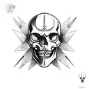 freedom skull masculine animal tattoo design idea