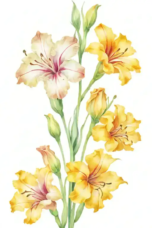 daisy flower  poppy flower carnation flower gladiolus flower tattoo design idea