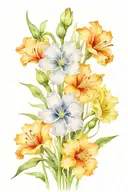 daisy flower  poppy flower carnation flower gladiolus flower tattoo design idea