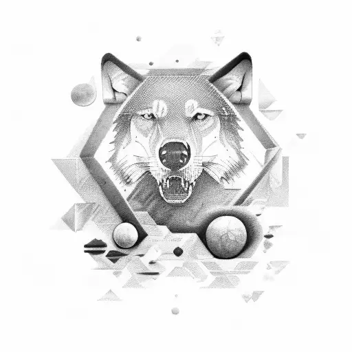 un tatuaje grande y malvado de cabeza de lobo gris y negro. Estará principalmente en el área izquierda de mi pecho, pero tattoo design idea