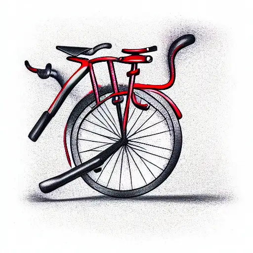 red bicycle tattoo design idea