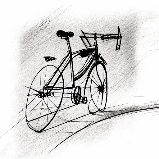 red bicycle tattoo design idea