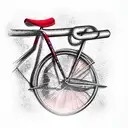red bicycle tattoo design idea