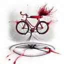 red bicycle tattoo design idea