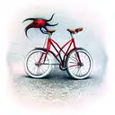 red bicycle tattoo design idea